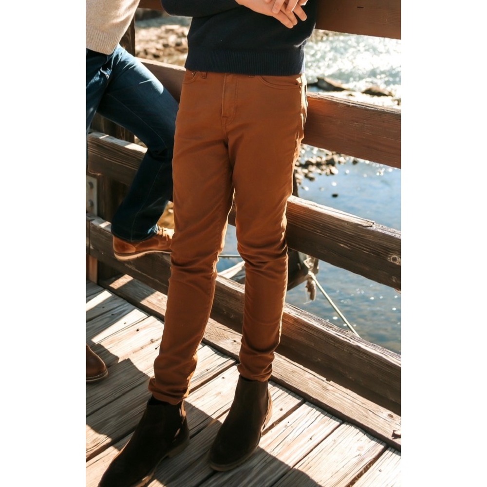 Express Skinny Leg Pants Mens 31x34 Brown Tobacco Cotton Blend Stretch